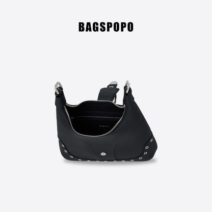 Saddle Bag-Leather Shoulder Bag-BLACK
