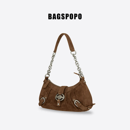 Wonton Bag-Suede Sheepskin Shoulder Bag