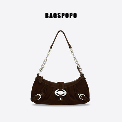 Wonton Bag-Suede Sheepskin Shoulder Bag